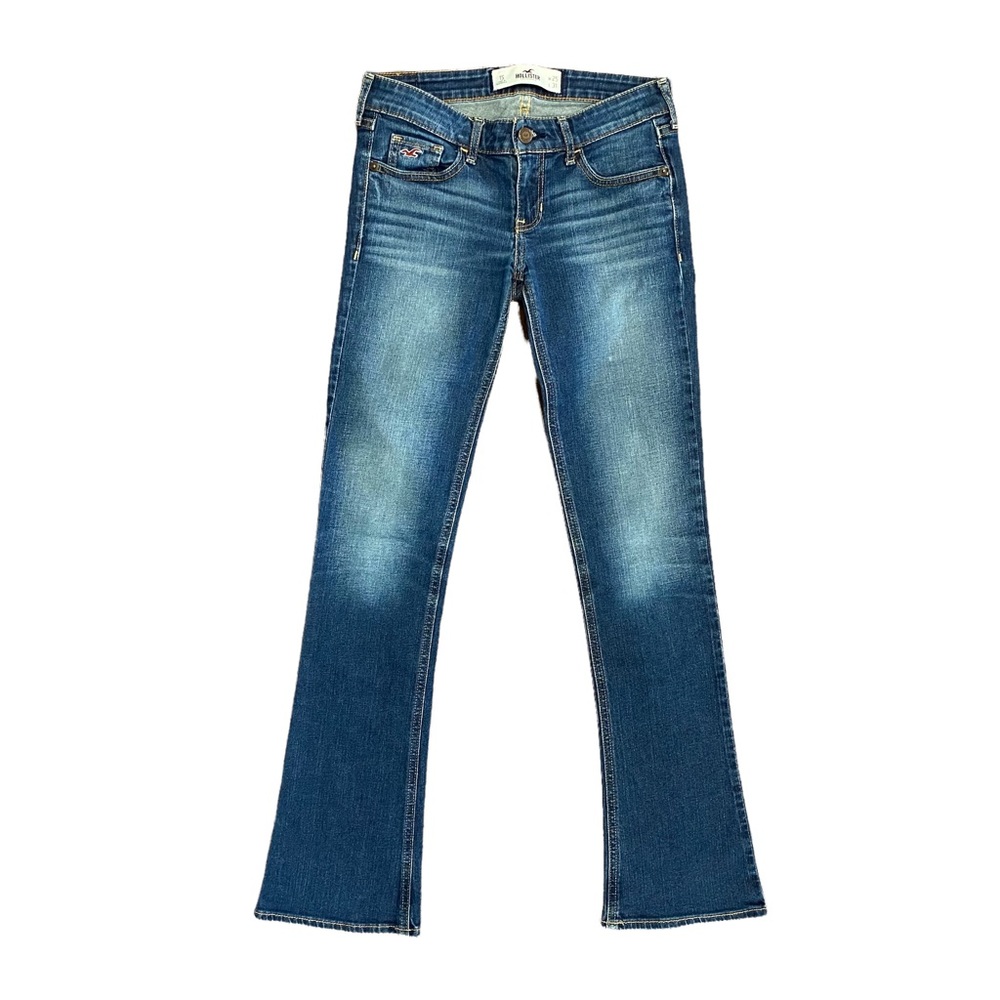 Hollister Women's Blue Faded Flare Jeans